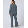 imageANRABESS Womens 2 Piece Outfits Lounge Sets Casual Long Sleeve Sweatsuits Polo Top Wide Leg Pants Fall Sweat Matching SetsGray Blue