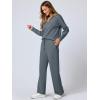 imageANRABESS Womens 2 Piece Outfits Lounge Sets Casual Long Sleeve Sweatsuits Polo Top Wide Leg Pants Fall Sweat Matching SetsGray Blue