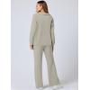 imageANRABESS Womens 2 Piece Outfits Lounge Sets Casual Long Sleeve Sweatsuits Polo Top Wide Leg Pants Fall Sweat Matching SetsLight Khaki