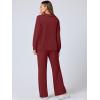 imageANRABESS Womens 2 Piece Outfits Lounge Sets Casual Long Sleeve Sweatsuits Polo Top Wide Leg Pants Fall Sweat Matching SetsRed