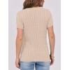 imageANRABESS Womens Short Sleeve Sweaters Tops Crewneck Cable Knit Casual Soft Pullover Shirt 2025 Spring Summer Business OutfitsApricot