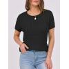 imageANRABESS Womens Short Sleeve Sweaters Tops Crewneck Cable Knit Casual Soft Pullover Shirt 2025 Spring Summer Business OutfitsBlack