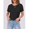 imageANRABESS Womens Short Sleeve Sweaters Tops Crewneck Cable Knit Casual Soft Pullover Shirt 2025 Spring Summer Business OutfitsBlack