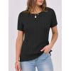 imageANRABESS Womens Short Sleeve Sweaters Tops Crewneck Cable Knit Casual Soft Pullover Shirt 2025 Spring Summer Business OutfitsBlack