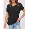 imageANRABESS Womens Short Sleeve Sweaters Tops Crewneck Cable Knit Casual Soft Pullover Shirt 2025 Spring Summer Business OutfitsBlack