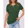 imageANRABESS Womens Short Sleeve Sweaters Tops Crewneck Cable Knit Casual Soft Pullover Shirt 2025 Spring Summer Business OutfitsDeep Green