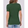 imageANRABESS Womens Short Sleeve Sweaters Tops Crewneck Cable Knit Casual Soft Pullover Shirt 2025 Spring Summer Business OutfitsDeep Green