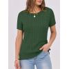 imageANRABESS Womens Short Sleeve Sweaters Tops Crewneck Cable Knit Casual Soft Pullover Shirt 2025 Spring Summer Business OutfitsDeep Green