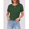 imageANRABESS Womens Short Sleeve Sweaters Tops Crewneck Cable Knit Casual Soft Pullover Shirt 2025 Spring Summer Business OutfitsDeep Green