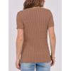 imageANRABESS Womens Short Sleeve Sweaters Tops Crewneck Cable Knit Casual Soft Pullover Shirt 2025 Spring Summer Business OutfitsKhaki