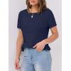 imageANRABESS Womens Short Sleeve Sweaters Tops Crewneck Cable Knit Casual Soft Pullover Shirt 2025 Spring Summer Business OutfitsNavy Blue