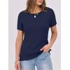 imageANRABESS Womens Short Sleeve Sweaters Tops Crewneck Cable Knit Casual Soft Pullover Shirt 2025 Spring Summer Business OutfitsNavy Blue