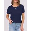 imageANRABESS Womens Short Sleeve Sweaters Tops Crewneck Cable Knit Casual Soft Pullover Shirt 2025 Spring Summer Business OutfitsNavy Blue