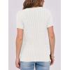 imageANRABESS Womens Short Sleeve Sweaters Tops Crewneck Cable Knit Casual Soft Pullover Shirt 2025 Spring Summer Business OutfitsOffwhite