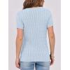 imageANRABESS Womens Short Sleeve Sweaters Tops Crewneck Cable Knit Casual Soft Pullover Shirt 2025 Spring Summer Business OutfitsSky Blue