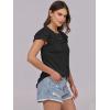 imageANRABESS Womens Tops 2025 Summer Dressy Casual Ruffle Short Sleeve T Shirts Smocked Crewneck Business Work Tee BlouseBlack