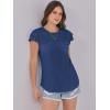 imageANRABESS Womens Tops 2025 Summer Dressy Casual Ruffle Short Sleeve T Shirts Smocked Crewneck Business Work Tee BlouseDeep Blue