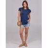 imageANRABESS Womens Tops 2025 Summer Dressy Casual Ruffle Short Sleeve T Shirts Smocked Crewneck Business Work Tee BlouseDeep Blue