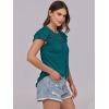 imageANRABESS Womens Tops 2025 Summer Dressy Casual Ruffle Short Sleeve T Shirts Smocked Crewneck Business Work Tee BlouseLake Green