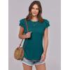 imageANRABESS Womens Tops 2025 Summer Dressy Casual Ruffle Short Sleeve T Shirts Smocked Crewneck Business Work Tee BlouseLake Green