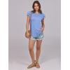imageANRABESS Womens Tops 2025 Summer Dressy Casual Ruffle Short Sleeve T Shirts Smocked Crewneck Business Work Tee BlouseLight Blue