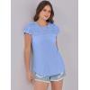 imageANRABESS Womens Tops 2025 Summer Dressy Casual Ruffle Short Sleeve T Shirts Smocked Crewneck Business Work Tee BlouseLight Blue
