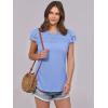 imageANRABESS Womens Tops 2025 Summer Dressy Casual Ruffle Short Sleeve T Shirts Smocked Crewneck Business Work Tee BlouseLight Blue