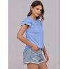 imageANRABESS Womens Tops 2025 Summer Dressy Casual Ruffle Short Sleeve T Shirts Smocked Crewneck Business Work Tee BlouseLight Blue
