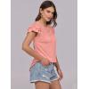 imageANRABESS Womens Tops 2025 Summer Dressy Casual Ruffle Short Sleeve T Shirts Smocked Crewneck Business Work Tee BlouseOrange Pink