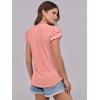 imageANRABESS Womens Tops 2025 Summer Dressy Casual Ruffle Short Sleeve T Shirts Smocked Crewneck Business Work Tee BlouseOrange Pink