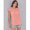 imageANRABESS Womens Tops 2025 Summer Dressy Casual Ruffle Short Sleeve T Shirts Smocked Crewneck Business Work Tee BlouseOrange Pink