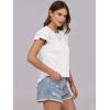 imageANRABESS Womens Tops 2025 Summer Dressy Casual Ruffle Short Sleeve T Shirts Smocked Crewneck Business Work Tee BlouseWhite