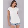 imageANRABESS Womens Tops 2025 Summer Dressy Casual Ruffle Short Sleeve T Shirts Smocked Crewneck Business Work Tee BlouseWhite