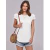 imageANRABESS Womens Tops 2025 Summer Dressy Casual Ruffle Short Sleeve T Shirts Smocked Crewneck Business Work Tee BlouseWhite