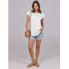 imageANRABESS Womens Tops 2025 Summer Dressy Casual Ruffle Short Sleeve T Shirts Smocked Crewneck Business Work Tee BlouseWhite