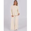 imageANRABESS Womens Two Piece Outfits Sweater Lounge Sets Pullover Wide Leg Matching Sets Casual Loose Fall Clothes 2024Beige