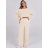 imageANRABESS Womens Two Piece Outfits Sweater Lounge Sets Pullover Wide Leg Matching Sets Casual Loose Fall Clothes 2024Beige