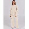 imageANRABESS Womens Two Piece Outfits Sweater Lounge Sets Pullover Wide Leg Matching Sets Casual Loose Fall Clothes 2024Beige