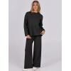 imageANRABESS Womens Two Piece Outfits Sweater Lounge Sets Pullover Wide Leg Matching Sets Casual Loose Fall Clothes 2024Black