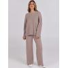 imageANRABESS Womens Two Piece Outfits Sweater Lounge Sets Pullover Wide Leg Matching Sets Casual Loose Fall Clothes 2024Coffee Gray