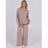 imageANRABESS Womens Two Piece Outfits Sweater Lounge Sets Pullover Wide Leg Matching Sets Casual Loose Fall Clothes 2024Coffee Gray
