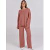 imageANRABESS Womens Two Piece Outfits Sweater Lounge Sets Pullover Wide Leg Matching Sets Casual Loose Fall Clothes 2024Light Rust
