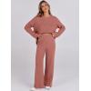 imageANRABESS Womens Two Piece Outfits Sweater Lounge Sets Pullover Wide Leg Matching Sets Casual Loose Fall Clothes 2024Light Rust