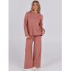 imageANRABESS Womens Two Piece Outfits Sweater Lounge Sets Pullover Wide Leg Matching Sets Casual Loose Fall Clothes 2024Light Rust