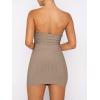 imageANRABESS Womens Two Piece Skirt Sets Summer Outfit Strapless Going Out Crop Tops Sexy Mini Club Dress Matching Set 2025Camel