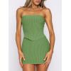 imageANRABESS Womens Two Piece Skirt Sets Summer Outfit Strapless Going Out Crop Tops Sexy Mini Club Dress Matching Set 2025Green