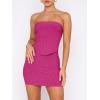 imageANRABESS Womens Two Piece Skirt Sets Summer Outfit Strapless Going Out Crop Tops Sexy Mini Club Dress Matching Set 2025Hot Pink