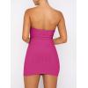 imageANRABESS Womens Two Piece Skirt Sets Summer Outfit Strapless Going Out Crop Tops Sexy Mini Club Dress Matching Set 2025Hot Pink