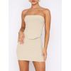 imageANRABESS Womens Two Piece Skirt Sets Summer Outfit Strapless Going Out Crop Tops Sexy Mini Club Dress Matching Set 2025Light Apricot