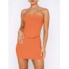 imageANRABESS Womens Two Piece Skirt Sets Summer Outfit Strapless Going Out Crop Tops Sexy Mini Club Dress Matching Set 2025Orange